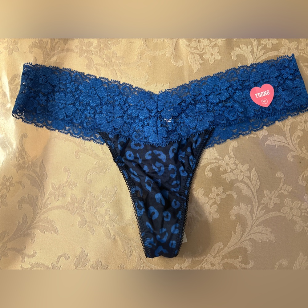 PINK Victoria's Secret Blue Lace Panties Intimates & Sleepwear